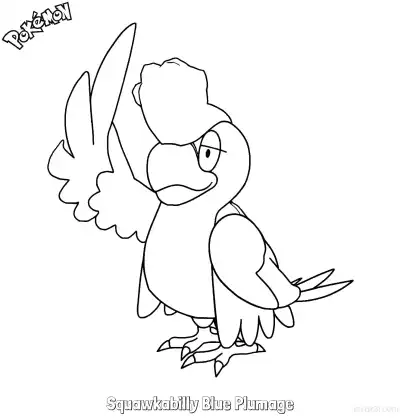 Free printable Squawkabilly Blue Plumage Coloring Page - Free Printable Pokemon Coloring Sheets coloring page